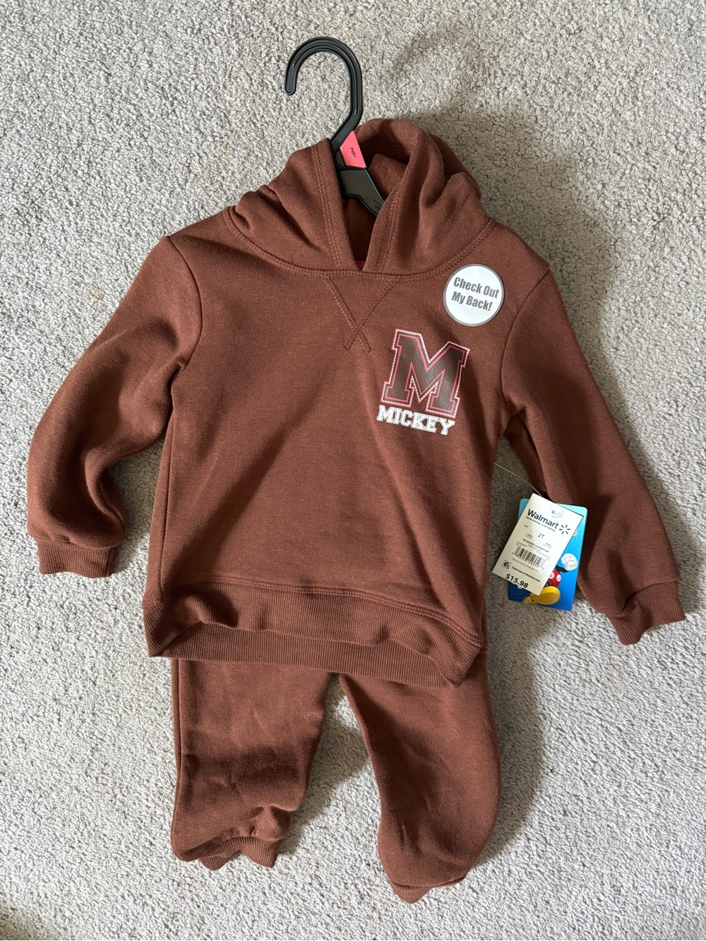 Mickey Kids' Brown Hoodie & Pants Matching Set